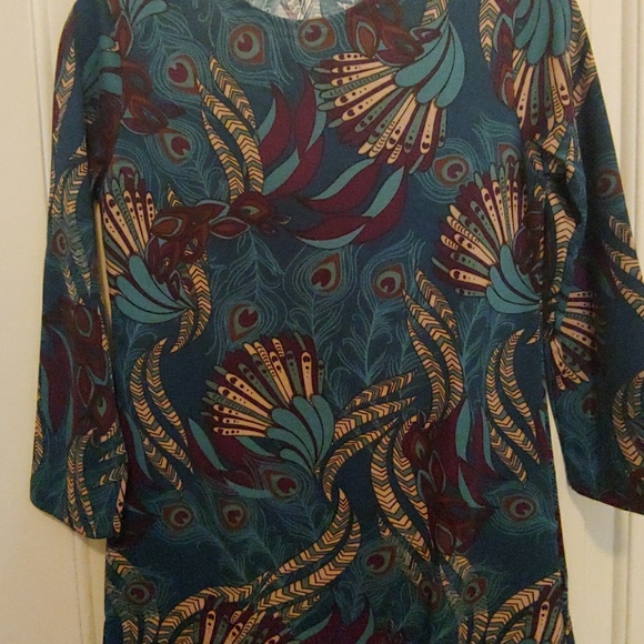 Tracy Negoshian Dresses Xs Peacock Long Sleeve Dress Poshmark